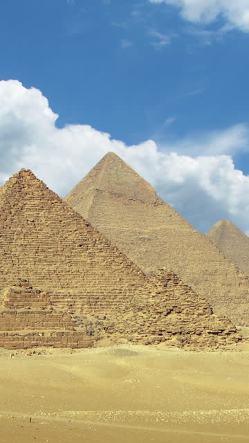 Clouds over great pyramids in Egypt