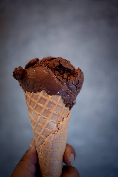 istock Chocolate ice cream in wafer cone 1841894934