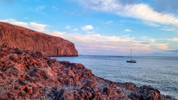 istock Los Cristianos - Peaceful evening at sunset on the seafront looking towards the cliffs at the eastern end of Los Cristianos, Tenerife 1841910077