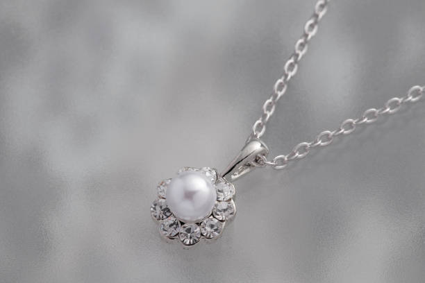 istock Pearl necklace with diamonds 1841911631