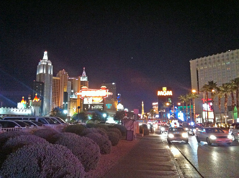 Las Vegas at night peak busy time, US, May 2015