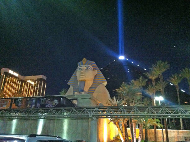 Luxor Hotel and Casino in Las Vegas at night, USA Luxor Hotel and Casino in Las Vegas at night, USA, May, 2015 las vegas metropolitan area luxor luxor hotel pyramid stock pictures, royalty-free photos & images