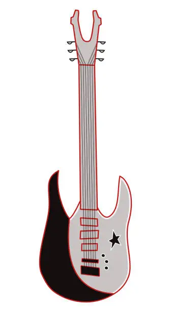 Vector illustration of Electric guitar Cartoon style