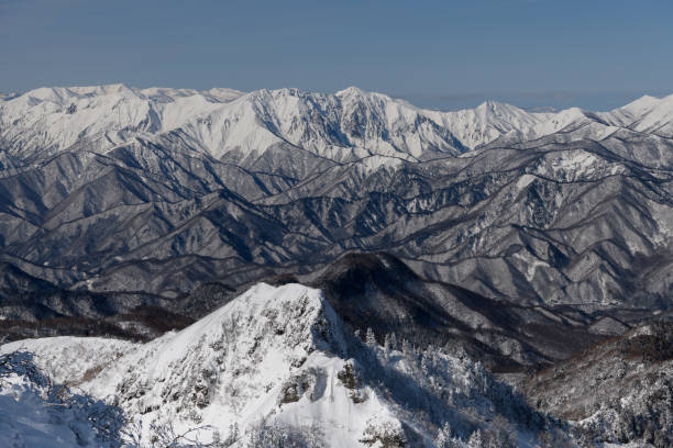 istock Mt. Tanigawa seen from Mt. Kengamine in winter 1841952003