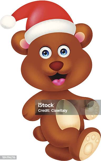 Bear Cartoon Character With Hat Christmas Stock Illustration - Download Image Now - Animal, Animal Body Part, Arctic