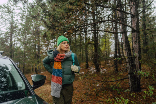 istock An adventurer on a winter road trip 1841982462