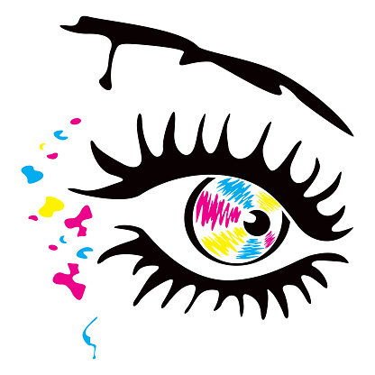 Eye and spots in cmyk colors