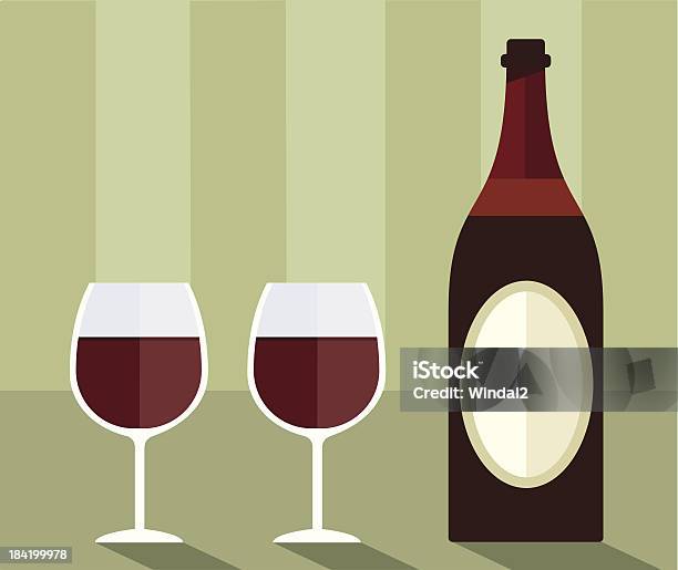 Roten Wein Und Gläser Stock Vektor Art und mehr Bilder von Alkoholisches Getränk - Alkoholisches Getränk, Einen Toast ausbringen, Entspannung