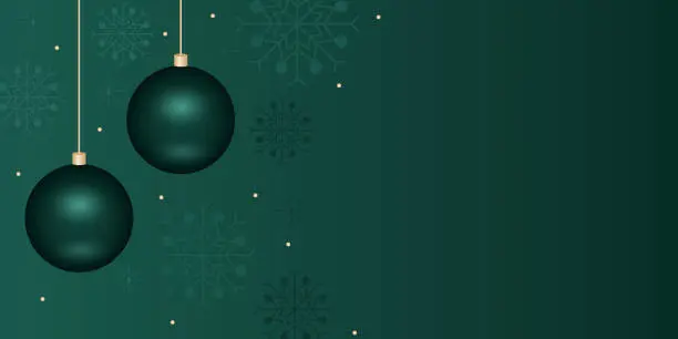 Vector illustration of Christmas balls banner with text space