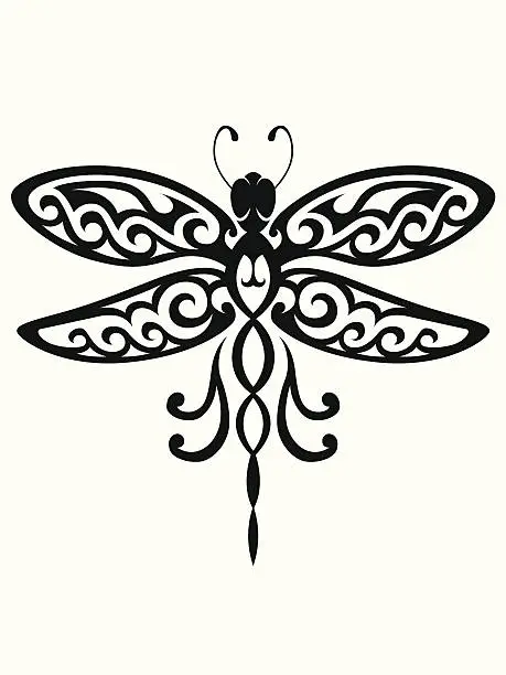 Vector illustration of Tribal Dragonfly