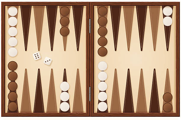 нарды доска - backgammon board game leisure games strategy stock illustrations