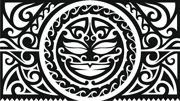 Vector illustration of Sun Tribal Sleeve