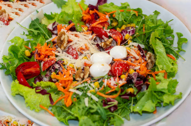 istock mixed vegetable salad with mozzarella, for vegans and vegetarians 1842074728