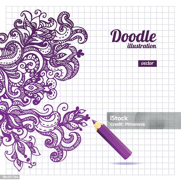 낙서 꽃무늬 디자인 교육에 대한 스톡 벡터 아트 및 기타 이미지 - 교육, 귀여운, 꽃-식물