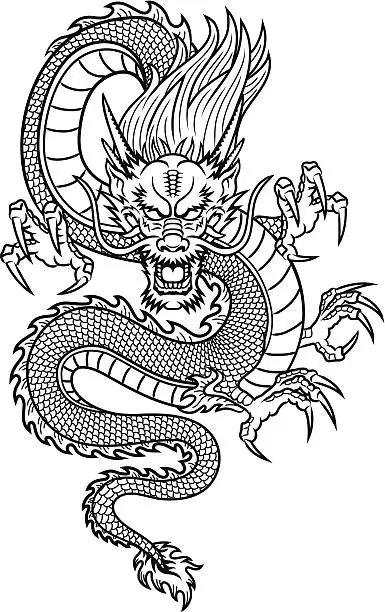 Vector illustration of Chinese Dragon