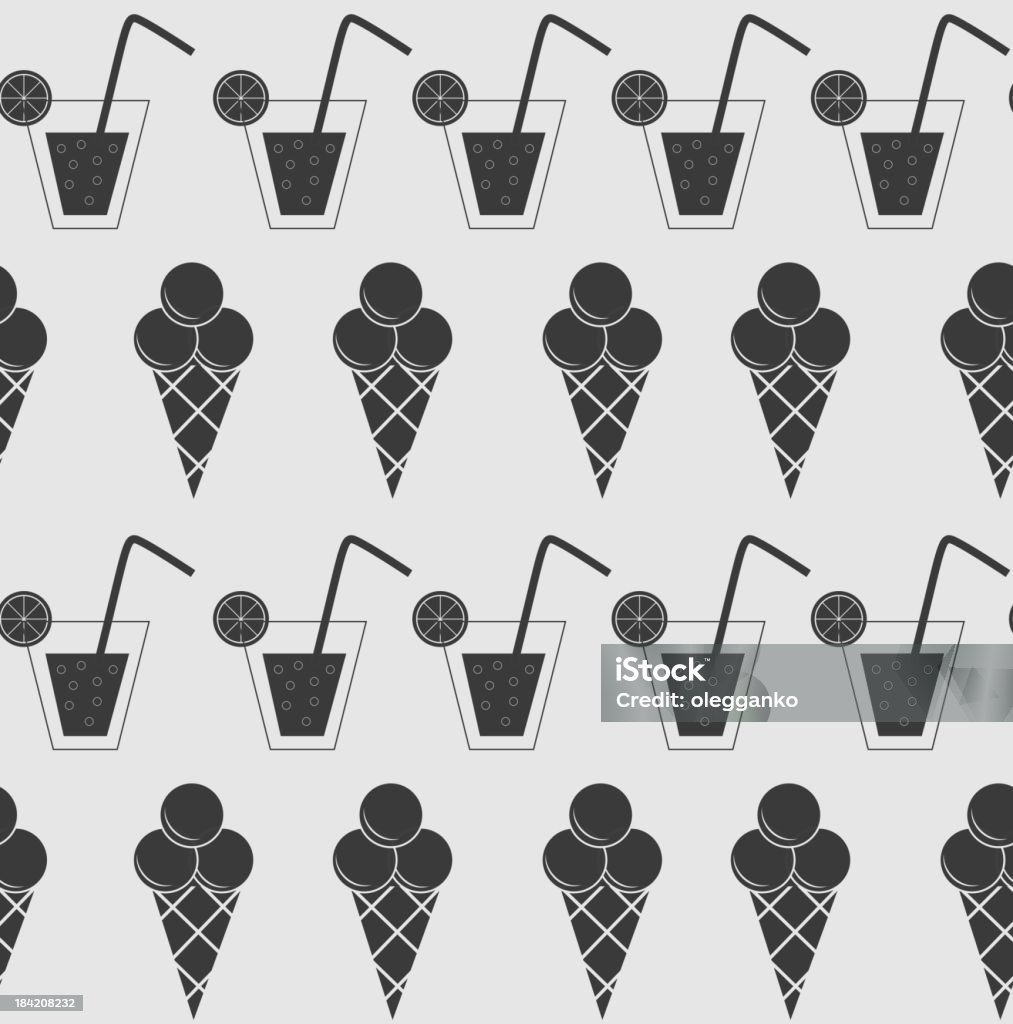 お飲物やアイスクリームのシームレスなパターン背景ベクトル illustrat - アイスクリームのロイヤリティフリーベクトルアート
