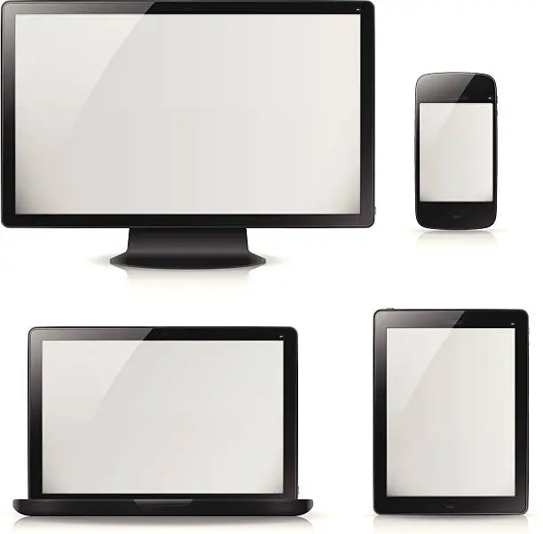 Vector illustration of Black Device Screens