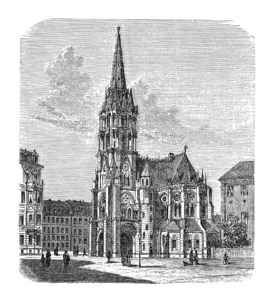 istock St John's Church in Dresden - Vintage engraved illustration 1842098129