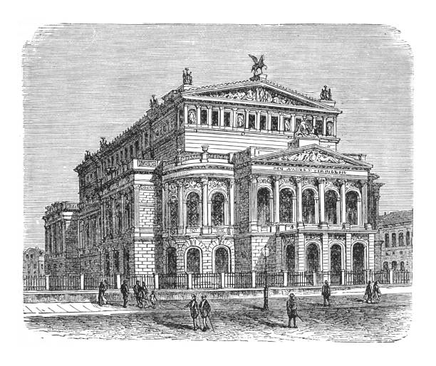 istock Alte Oper (Old Opera) concert hall in Frankfurt - Vintage engraved illustration 1842098665