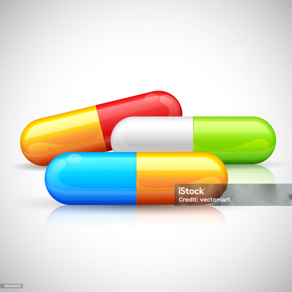 Capsule de couleur - clipart vectoriel de Antibiotique libre de droits