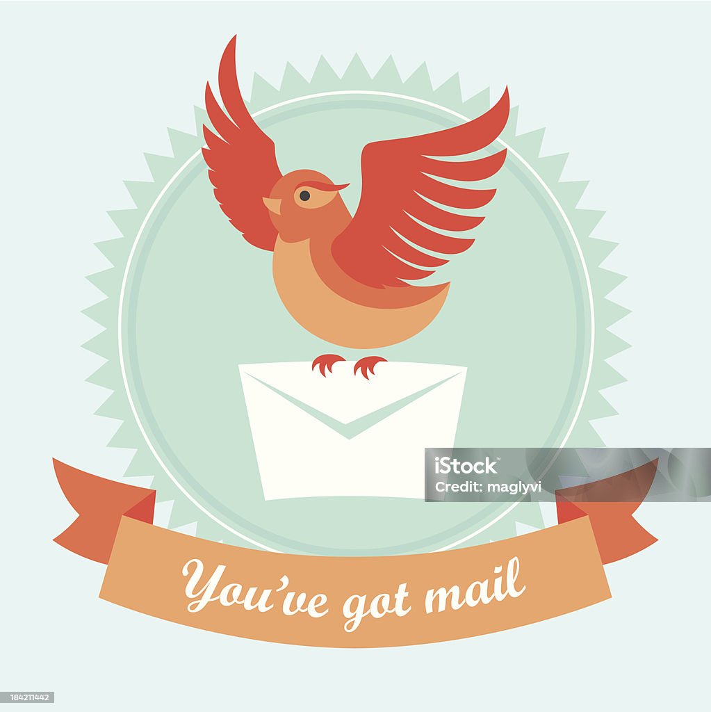 You've got mail Vector illustration of  bird holding an envelope in it's talons Mail stock vector