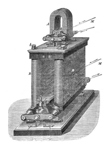 ilustrações de stock, clip art, desenhos animados e ícones de electric battery - vintage engraved illustration isolated on white background - thomas alva edison museum