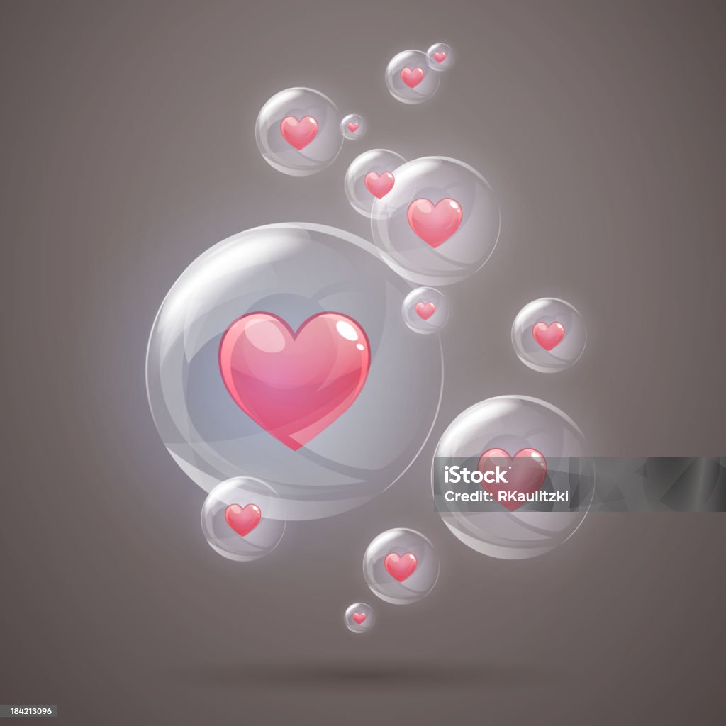 Vector Bubbles with Hearts Vector Illustration of Shiny Bubbles with Hearts Abstract stock vector