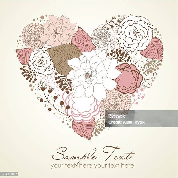 Floral Heart Shape Stock Illustration - Download Image Now - Abstract, Animal Markings, Backgrounds