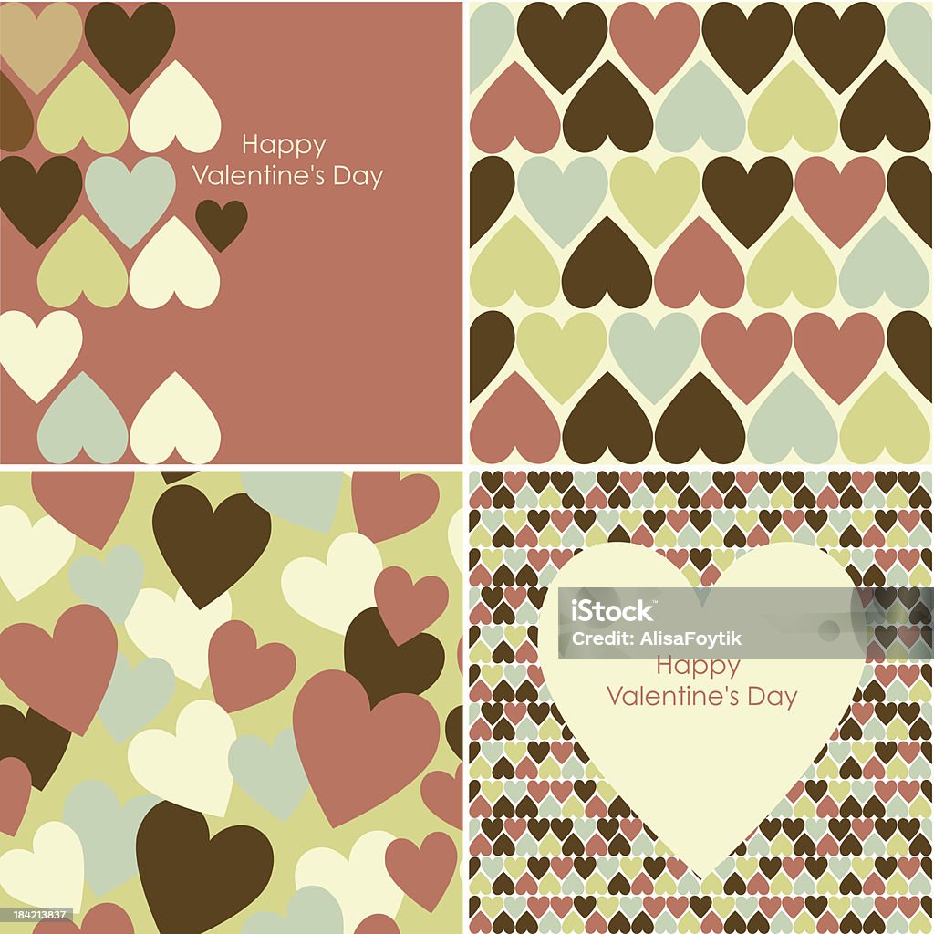 Vector set of Valentines seamless pattern Abstract stock vector
