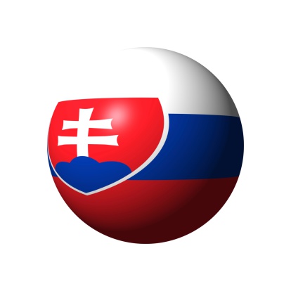 Sphere with official flag of Slovakia nation