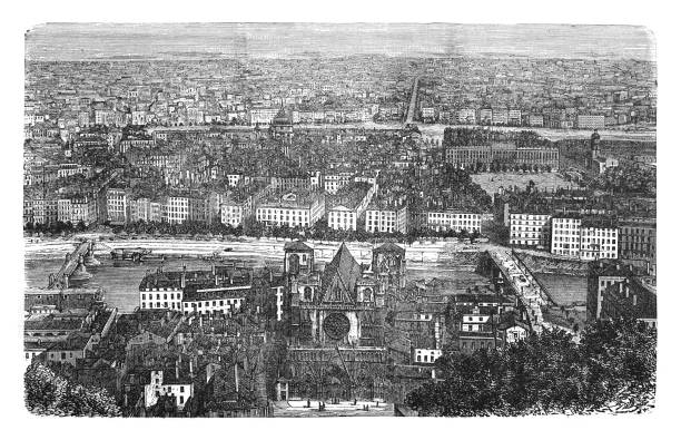 istock City of Lyon - Vintage engraved illustration 1842140475