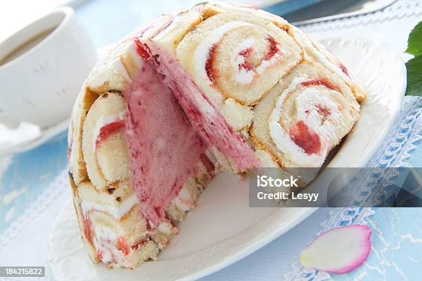 Cake Charlotte Royale With Ice Cream And Swiss Rolls Stock Photo - Download Image Now