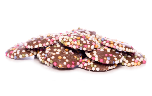 milk chocolate buttons with sprinkles studio cutout