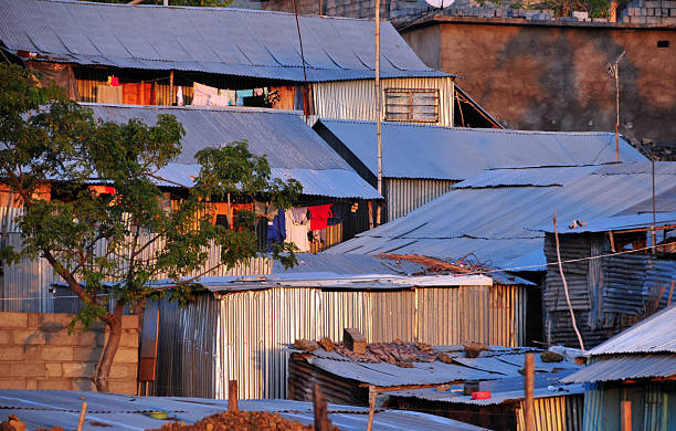slum houses - zinc architecture Moroni, Grande Comore / Ngazidja, Comoros islands: zinc architecture - slum houses - photo by M.Torres comoros stock pictures, royalty-free photos & images