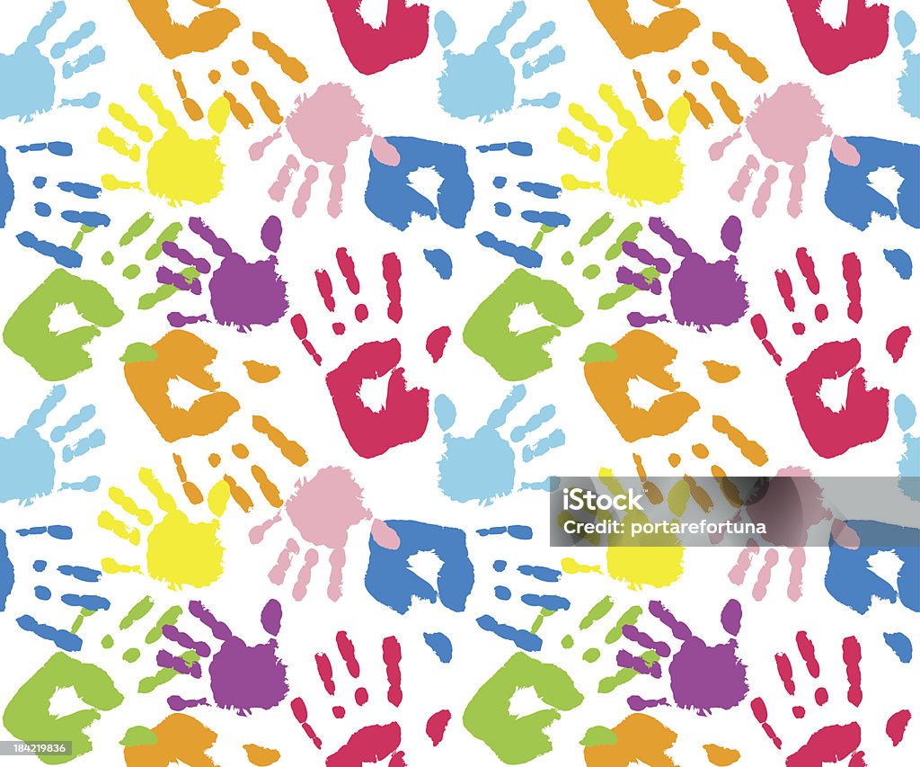 Kid's and mother's handprint, seamless pattern Eps 10 vector illustration Handprint stock vector