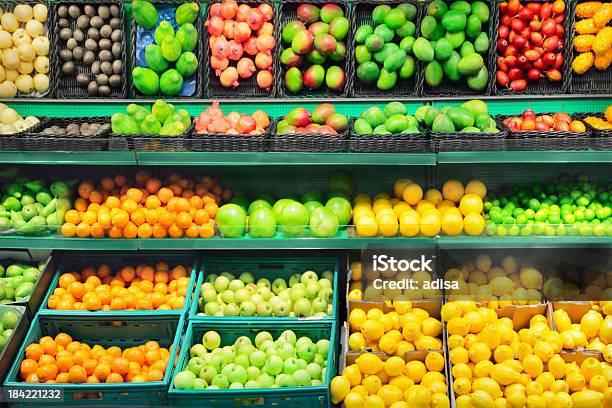 Fruit Market Stock Photo - Download Image Now - Supermarket, Fruit, Vegetable