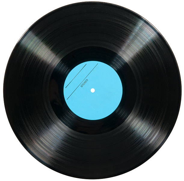 vinyl disc, isoliert auf weißem hintergrund - schallplatte stock-fotos und bilder