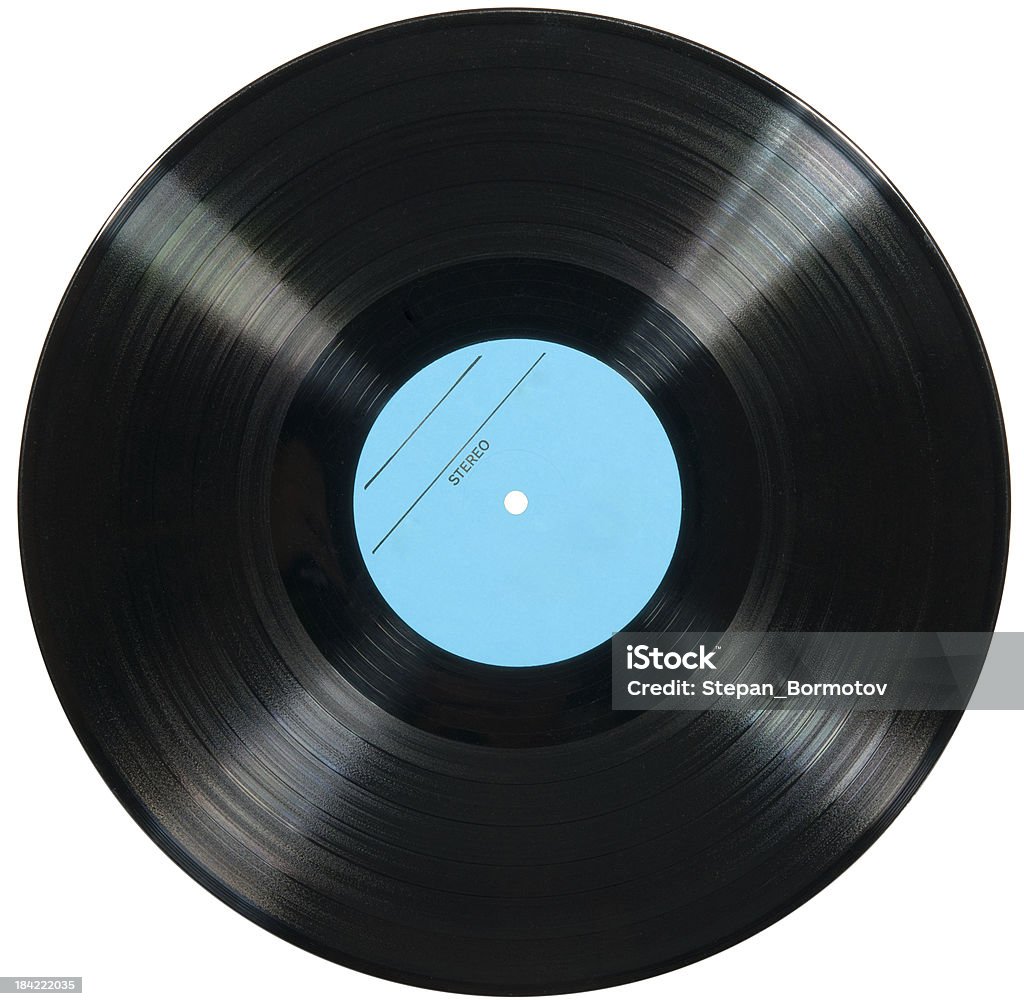 Vinyl disc isolated on white background Record - Analog Audio Stock Photo