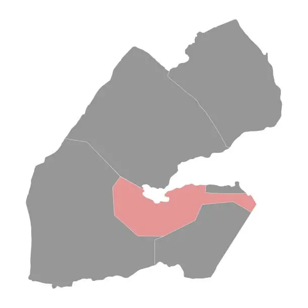 Vector illustration of Arta region map, administrative division of Djibouti. Vector illustration.