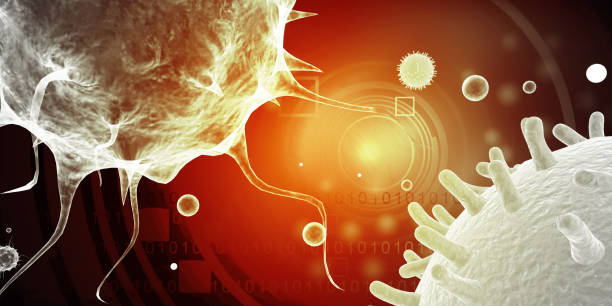 istock Cells of the Brain with virus 1842258684