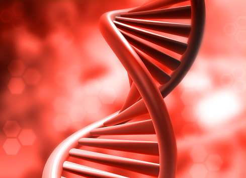 DNA strand on science background. 3d illustration