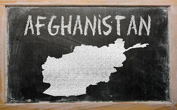 istock outline map of afghanistan on blackboard 184231785
