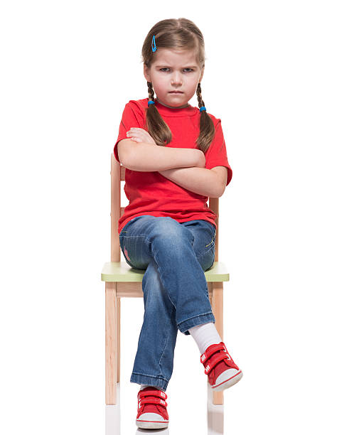 istock little girl posing on chair 184232246