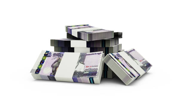 istock 3d rendering of Stack of Cambodian riel notes. bundles of Cambodian currency notes isolated on white background 1842359209