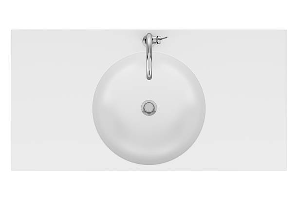A cartoon image of a bathroom sink in white