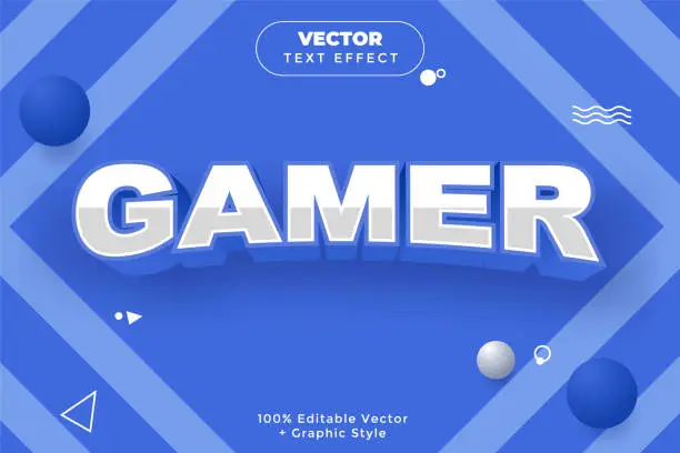 Vector illustration of Epic Gamer Vector Editable Text Effect with Graphic Style Mock Up