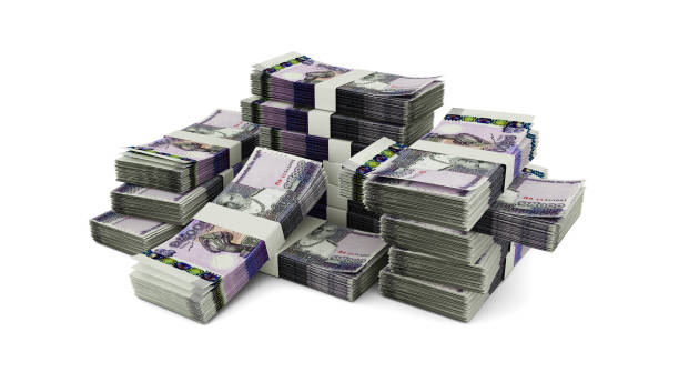 istock Stack of Cambodian riel notes. 3D rendering of bundles of banknotes 1842430826