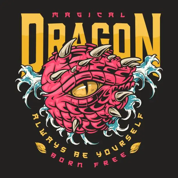 Vector illustration of Magic dragon eye colorful flyer