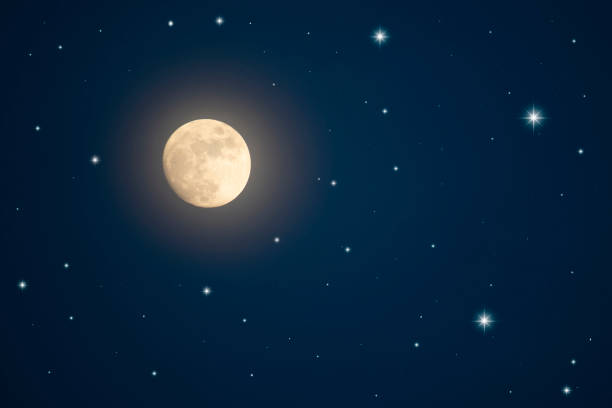 istock Night sky with Moon and stars. 1842460475