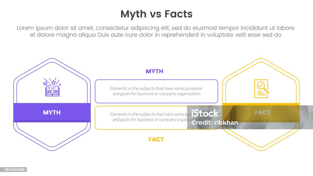 Myth Fact Sheet Example Fact Vs Myth Comparison Or Versus Concept For Infographic Template ...